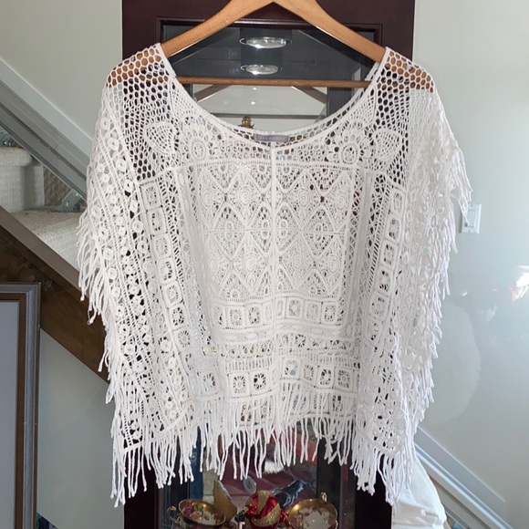 Tops - Staccato Boho Crocheted Throw Over Top